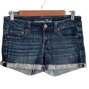 American Eagle Cuffed Raw Hem Stretch Low Rise Shorts sz4